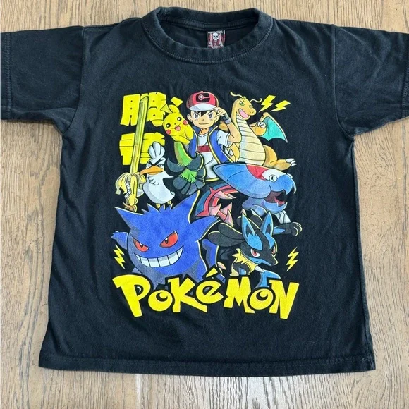 Rockstar Pokémon Graphic T Shirt Black Anime Character Tee - Picture 1 of 5